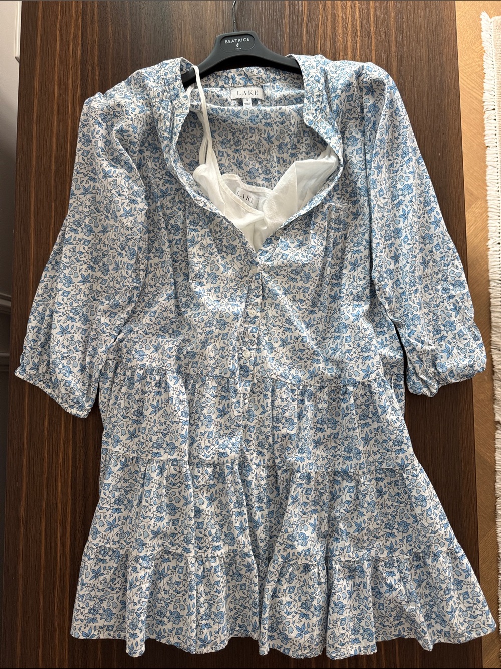 Lake Blue Floral Tiered Dress